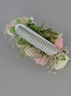 Peigne cheveux fleurs effet naturel Rose