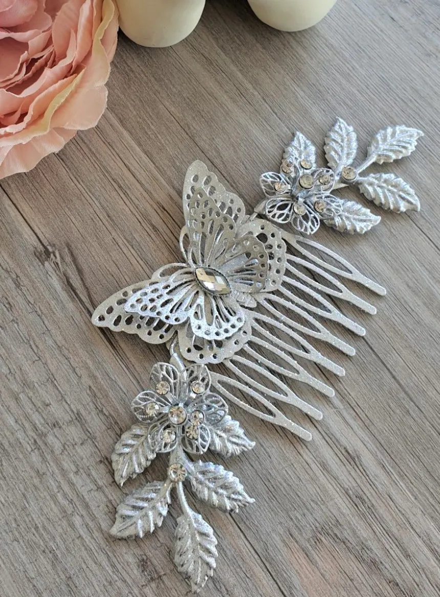 Peigne cheveux papillon