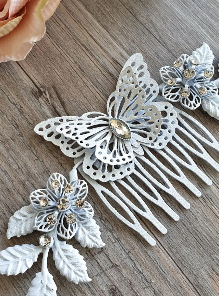 Peigne cheveux papillon