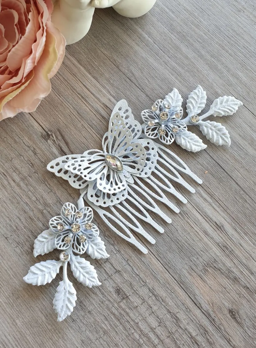 Peigne cheveux papillon