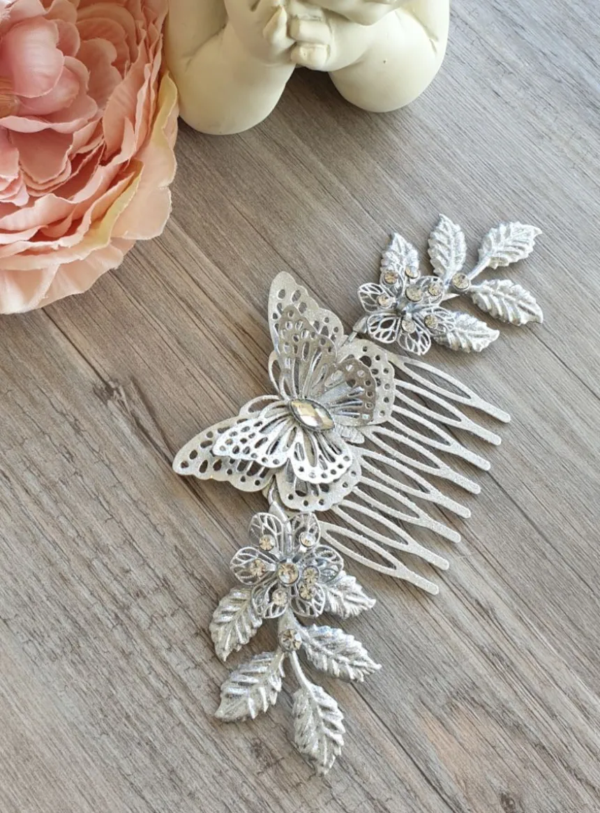 Peigne cheveux papillon