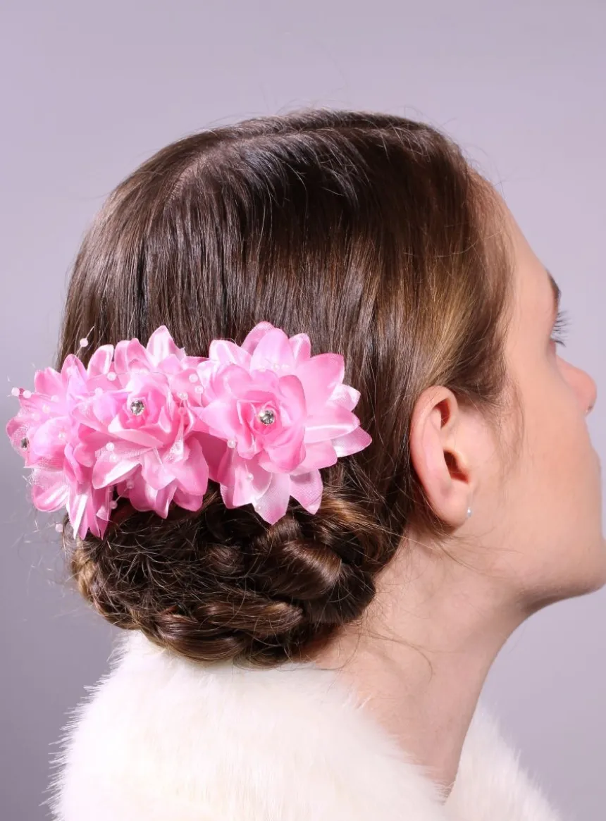 Peigne cheveux rangée de fleurs