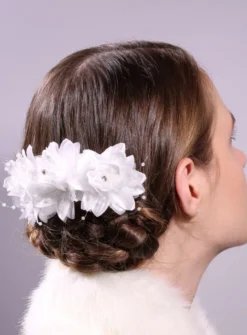Peigne cheveux rangée de fleurs