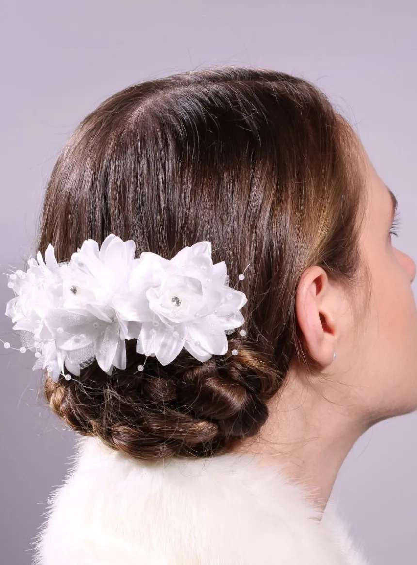 Peigne cheveux rangée de fleurs