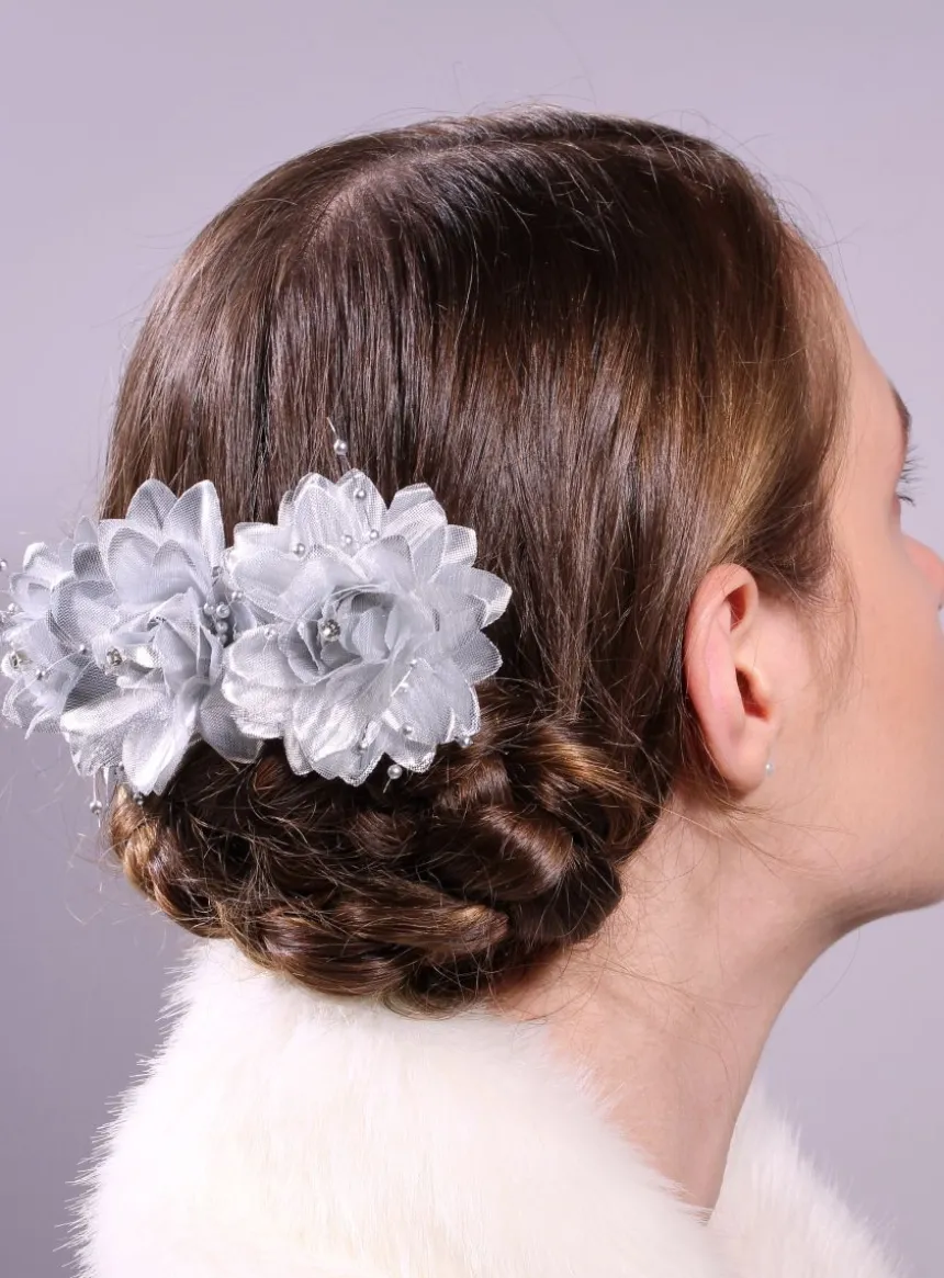 Peigne cheveux rangée de fleurs
