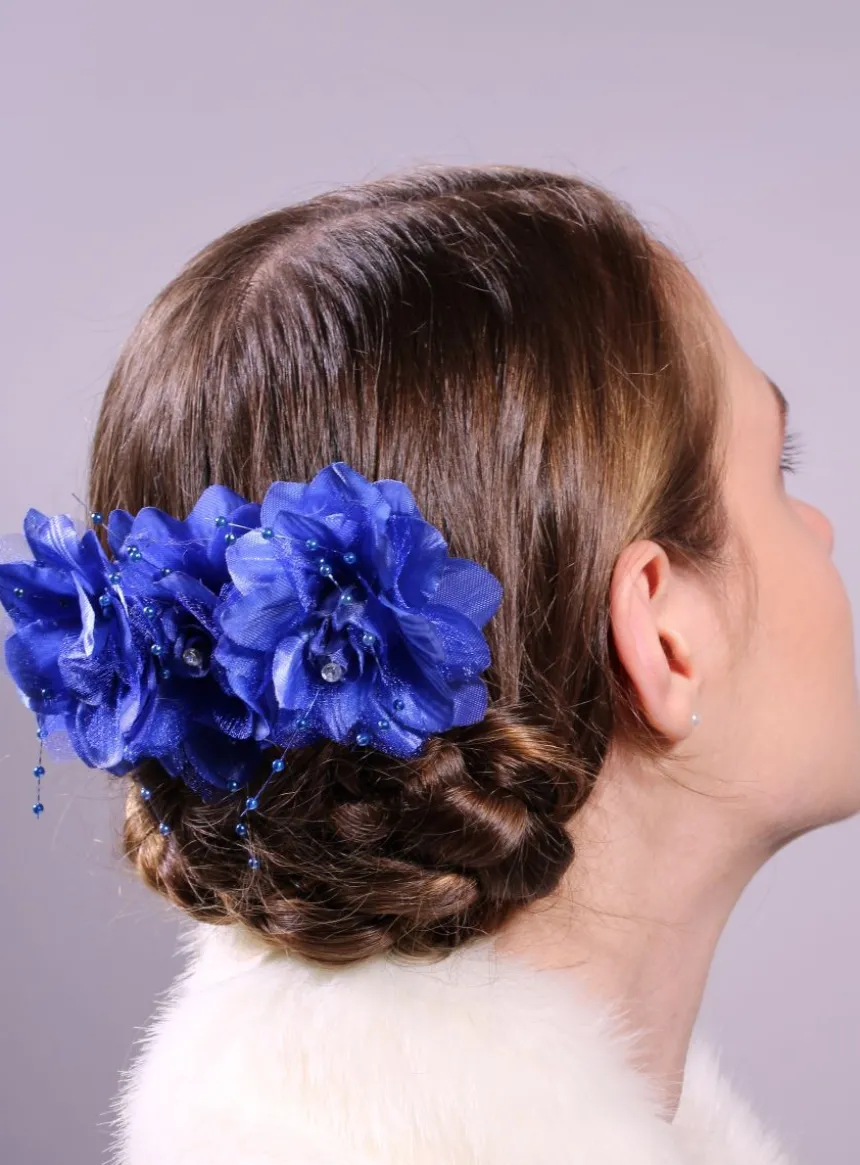 Peigne cheveux rangée de fleurs