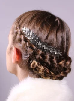 Peigne chignon feuilles de laurier avec strass