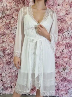 Peignoir dentelle mariage femme