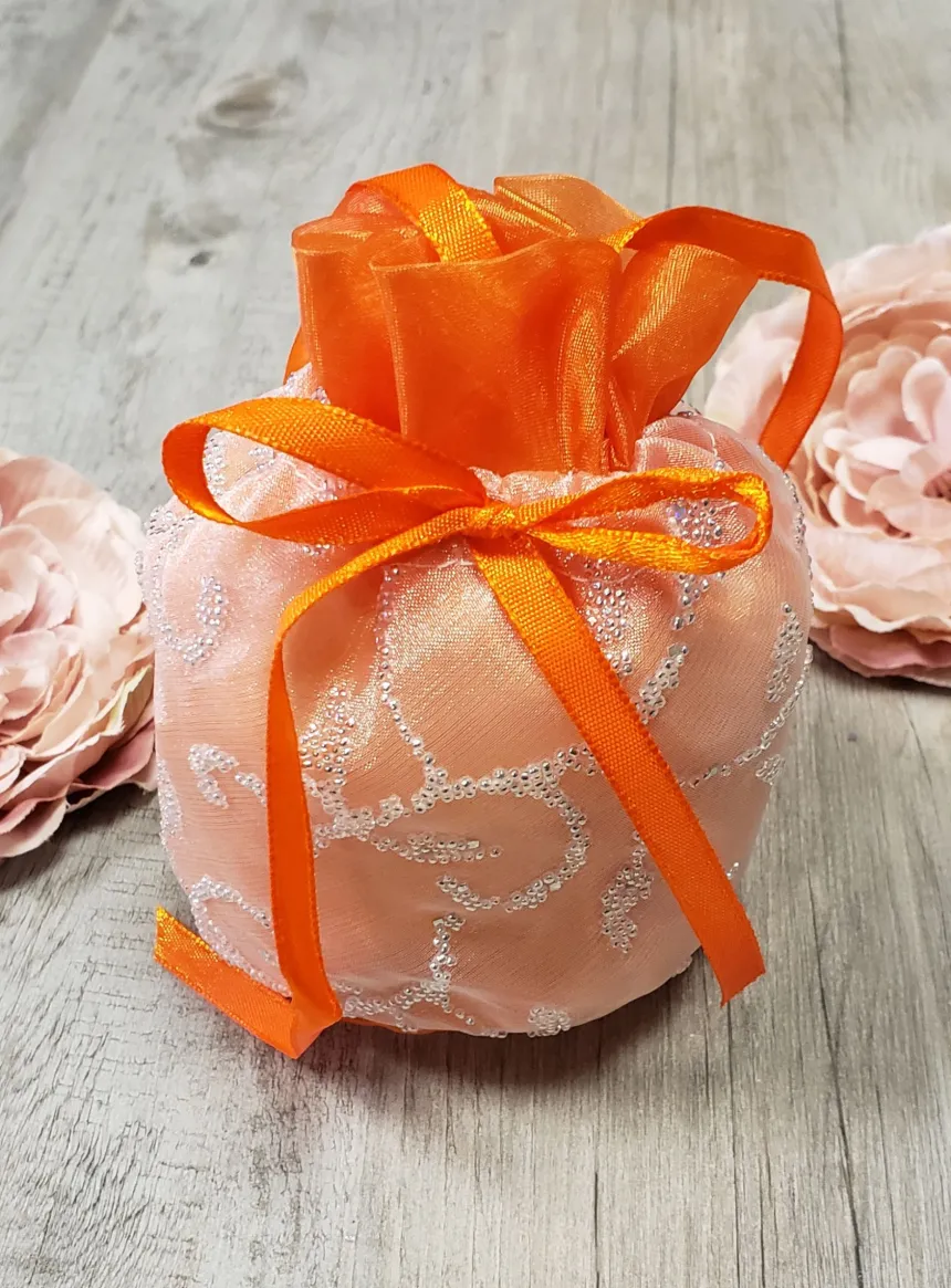 Petite bourse enfant avec paillette Orange
