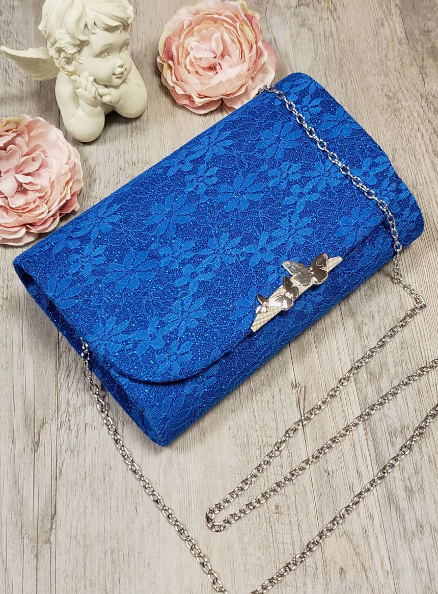 Pochette de soirée dentelle et paillette