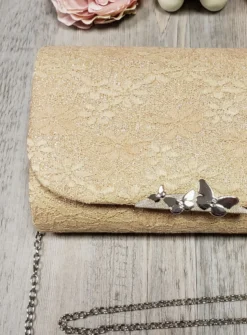 Pochette de soirée dentelle et paillette