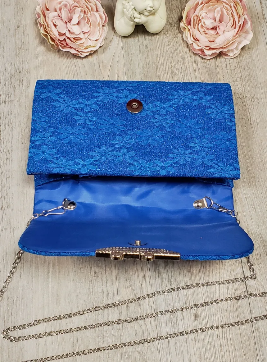 Pochette de soirée dentelle et paillette