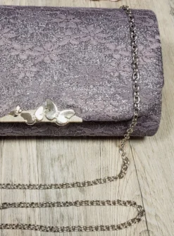 Pochette de soirée dentelle et paillette