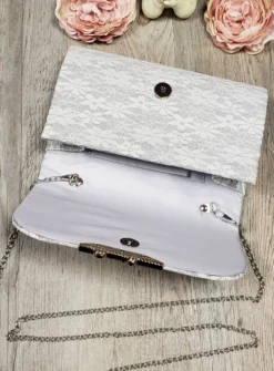 Pochette de soirée dentelle et paillette