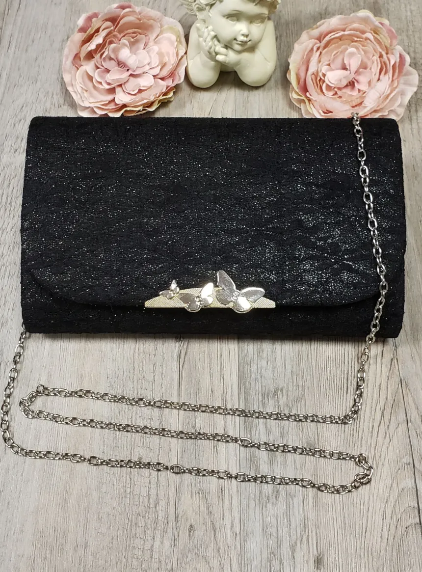 Pochette de soirée dentelle et paillette