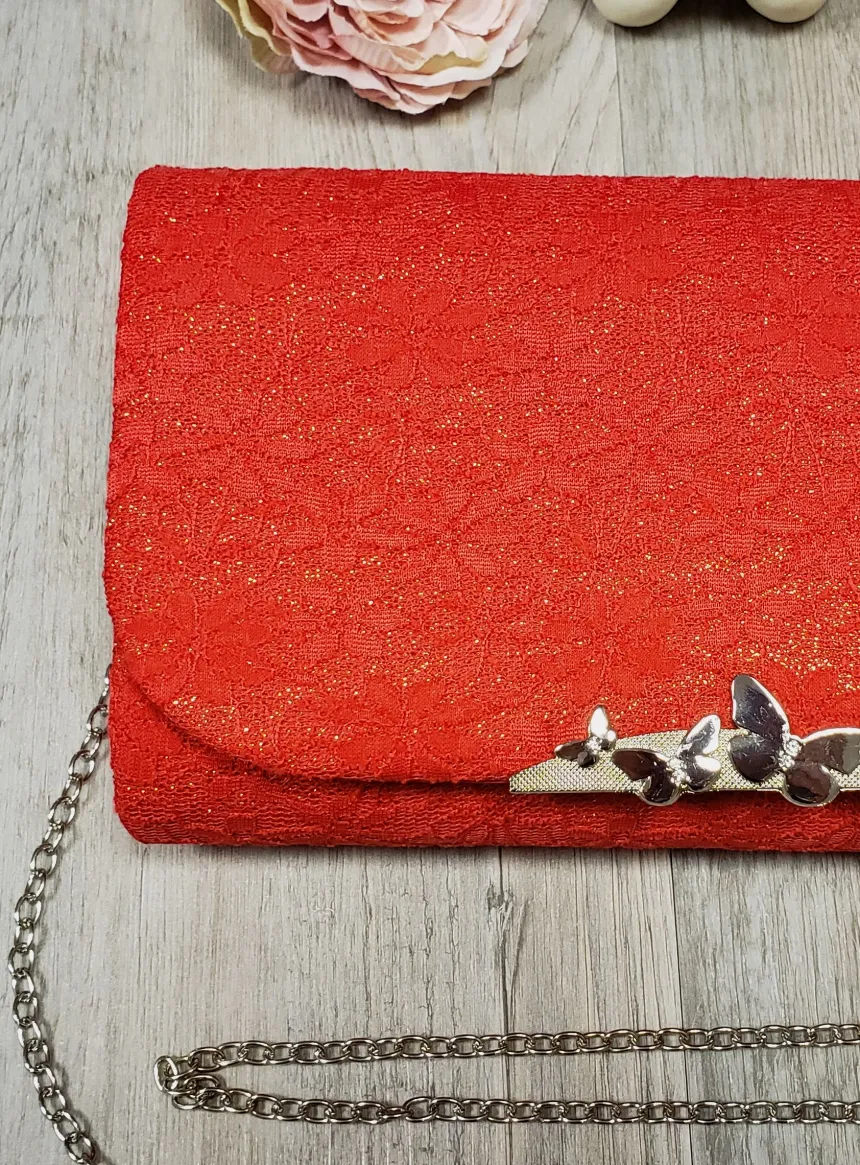 Pochette de soirée dentelle et paillette