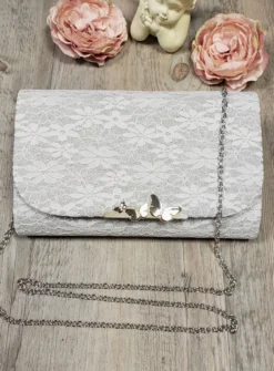 Pochette de soirée dentelle et paillette