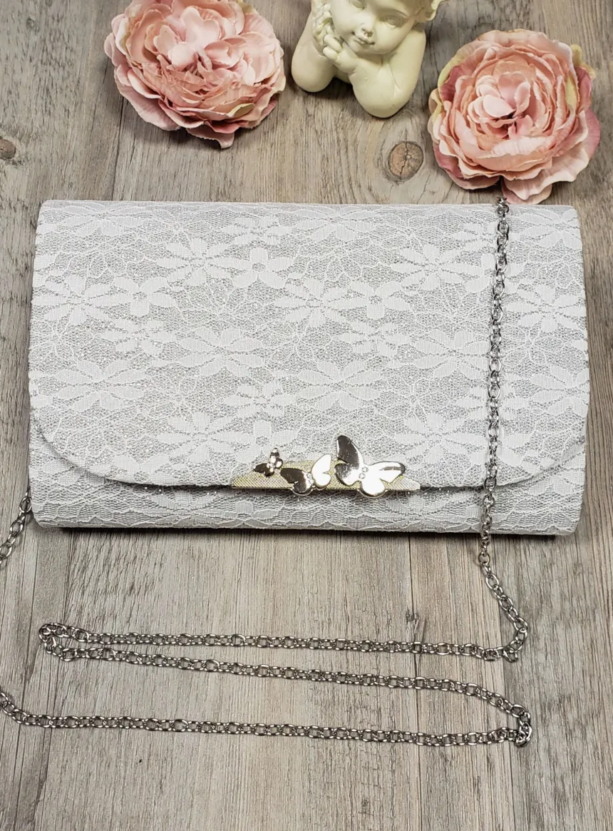 Pochette de soirée dentelle et paillette