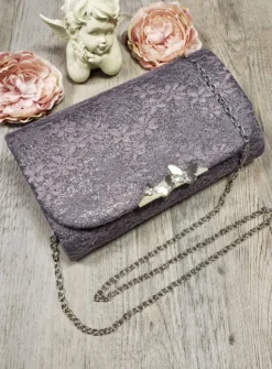 Pochette de soirée dentelle et paillette
