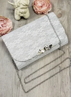Pochette de soirée dentelle et paillette