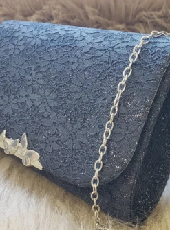 Pochette de soirée dentelle et paillette