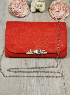 Pochette de soirée dentelle et paillette