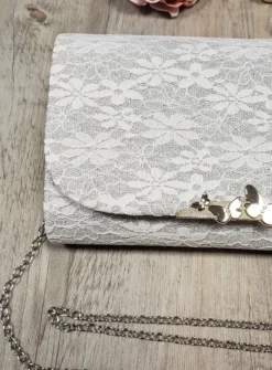 Pochette de soirée dentelle et paillette