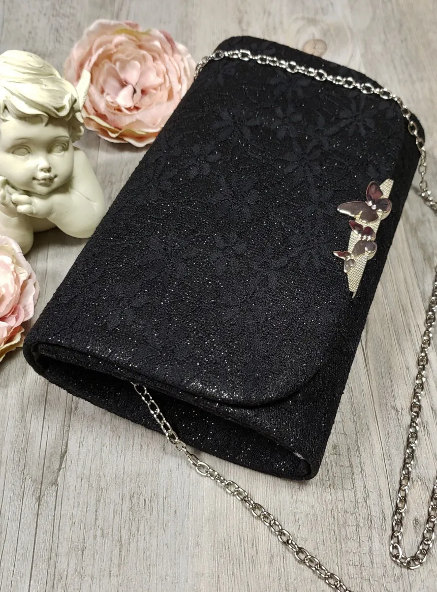 Pochette de soirée dentelle et paillette