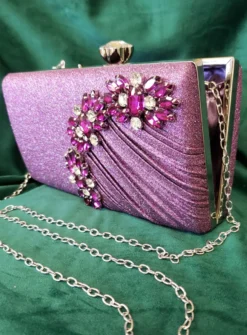 Pochette de soirée femme à pailletttes et gros strass