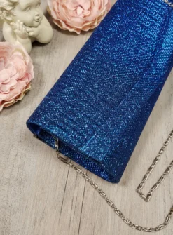 Pochette de soirée longue avec chainette et scintillante
