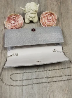Pochette de soirée longue avec chainette et scintillante