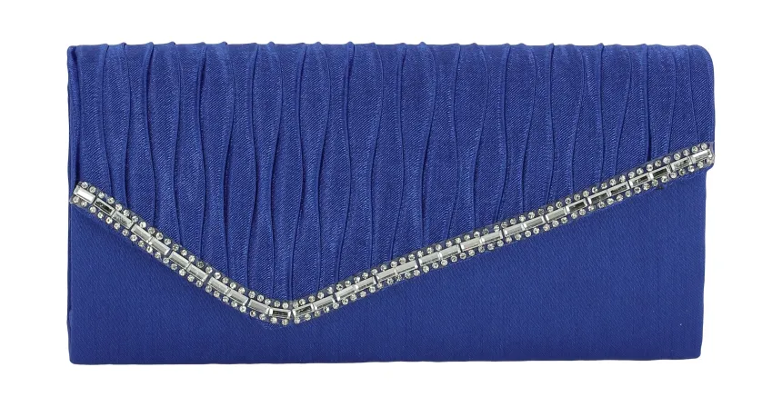 Pochette de soirée petit format satin et strass