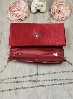 Pochette de soirée petit format satin et strass