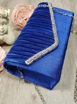 Pochette de soirée petit format satin et strass