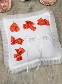Porte alliances mariage fleurs rouges 3D