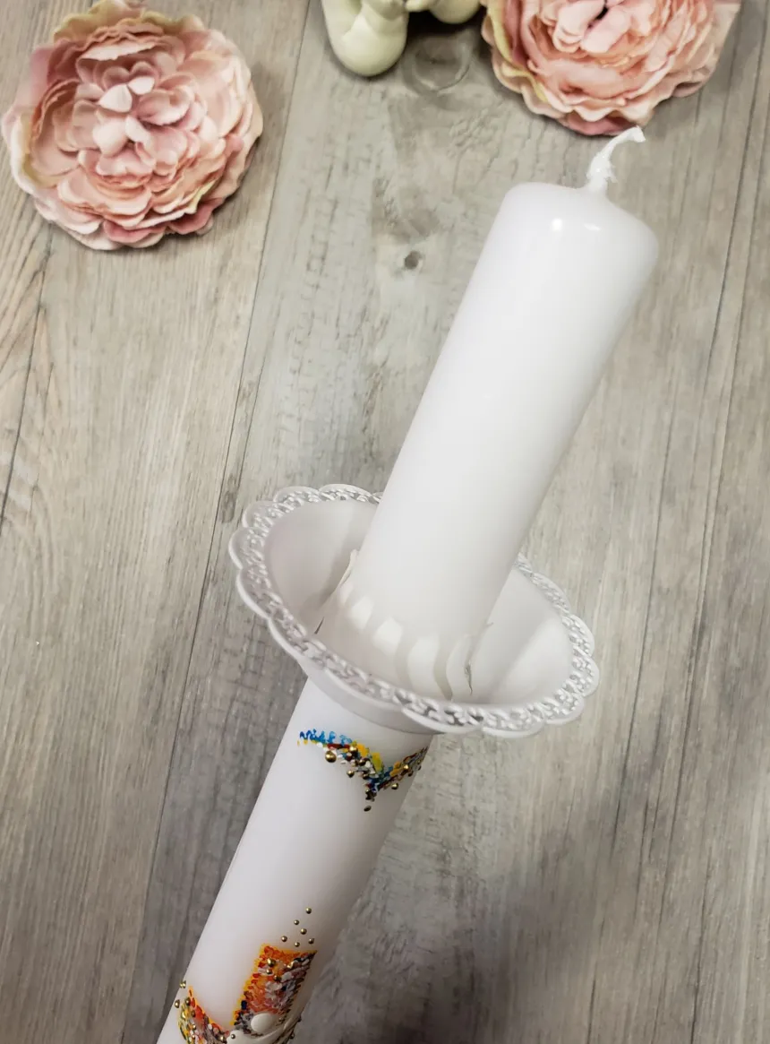 Protection bougie pour récupérer la cire Blanc