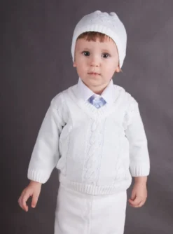 Pull blanc bébé garçon manches longues