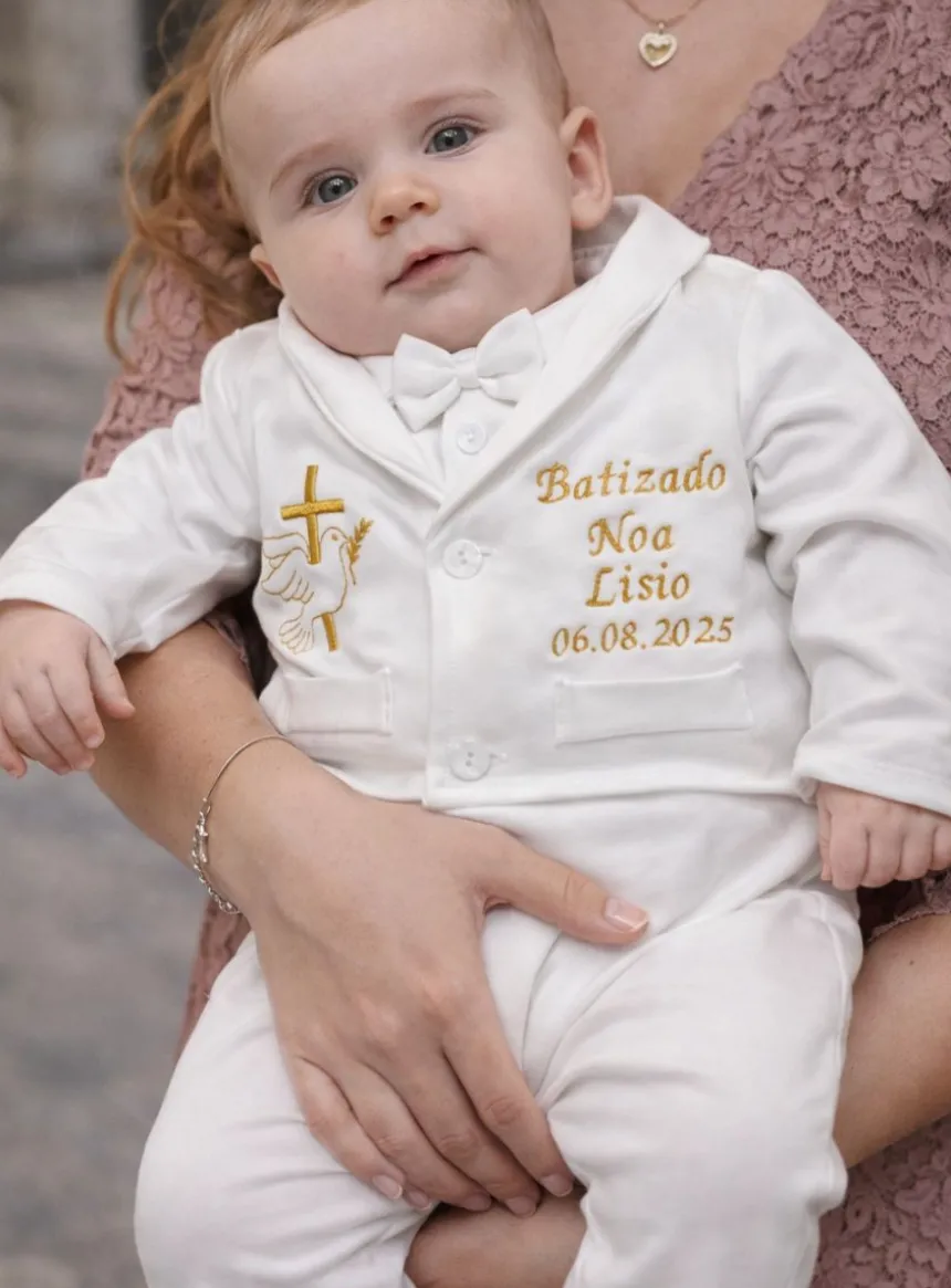 Pyjama costume de baptême bébé garçon