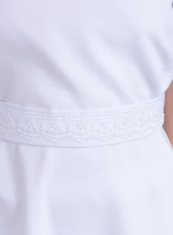 Robe aube de communion + veste fourrure