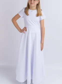 Robe aube de communion + veste fourrure