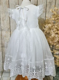 Robe bapteme vintage fille + béguin