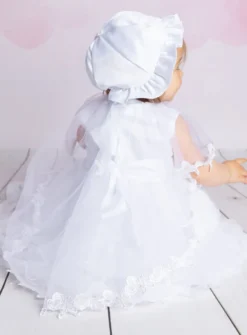 Robe baptême avec cape et bonnet Rosa
