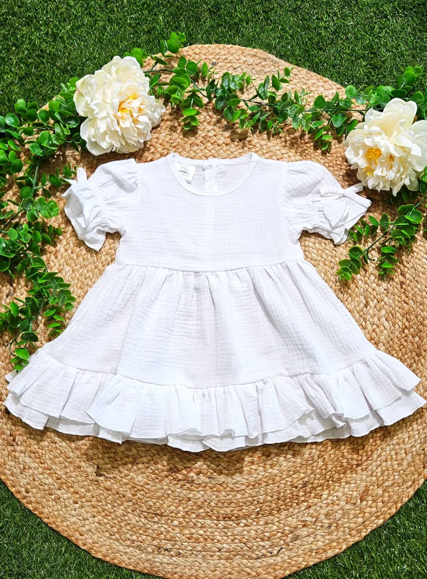 Robe baptême bébé coton de gaze