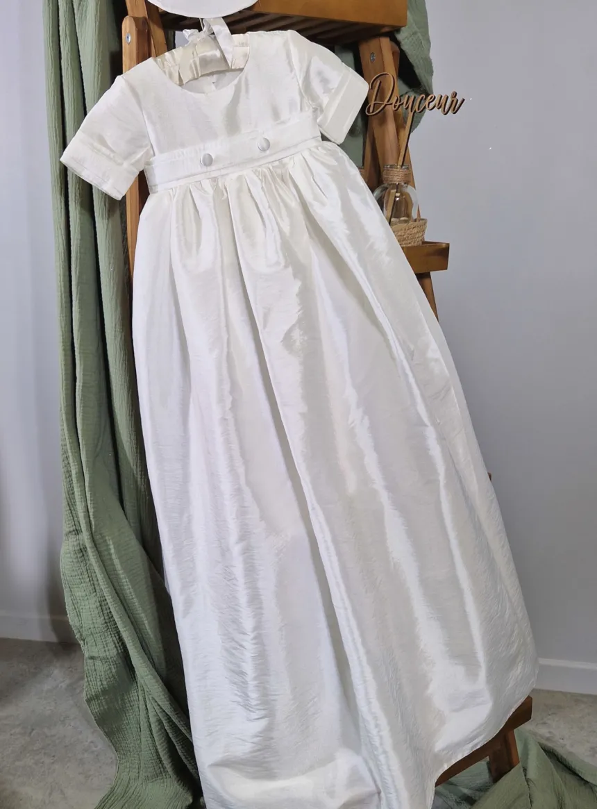 Robe baptême garçon traditionnelle + casquette