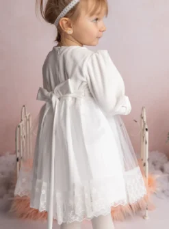 Robe baptême hiver manches longues Eleonore