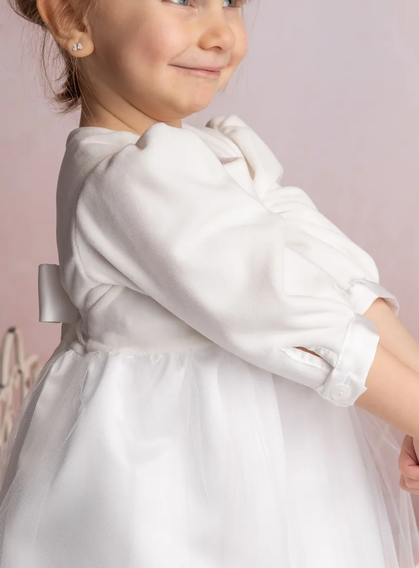 Robe baptême hiver manches longues Eleonore