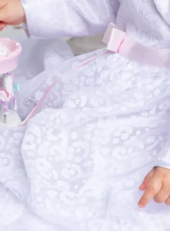 robe baptême longue + bandeau Cassie