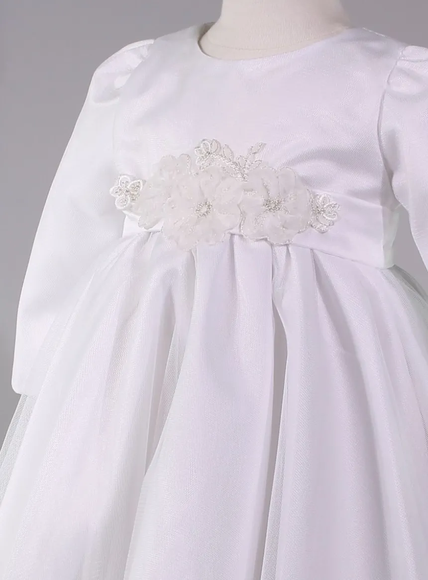Robe baptême manches longues