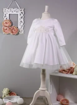 Robe baptême manches longues