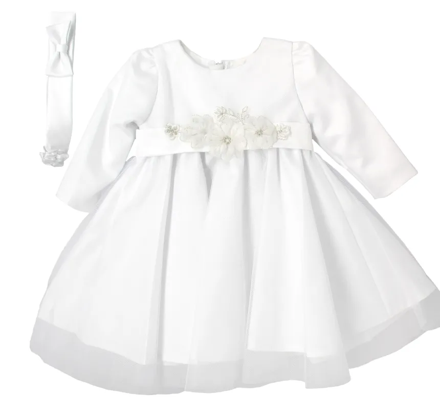Robe baptême manches longues